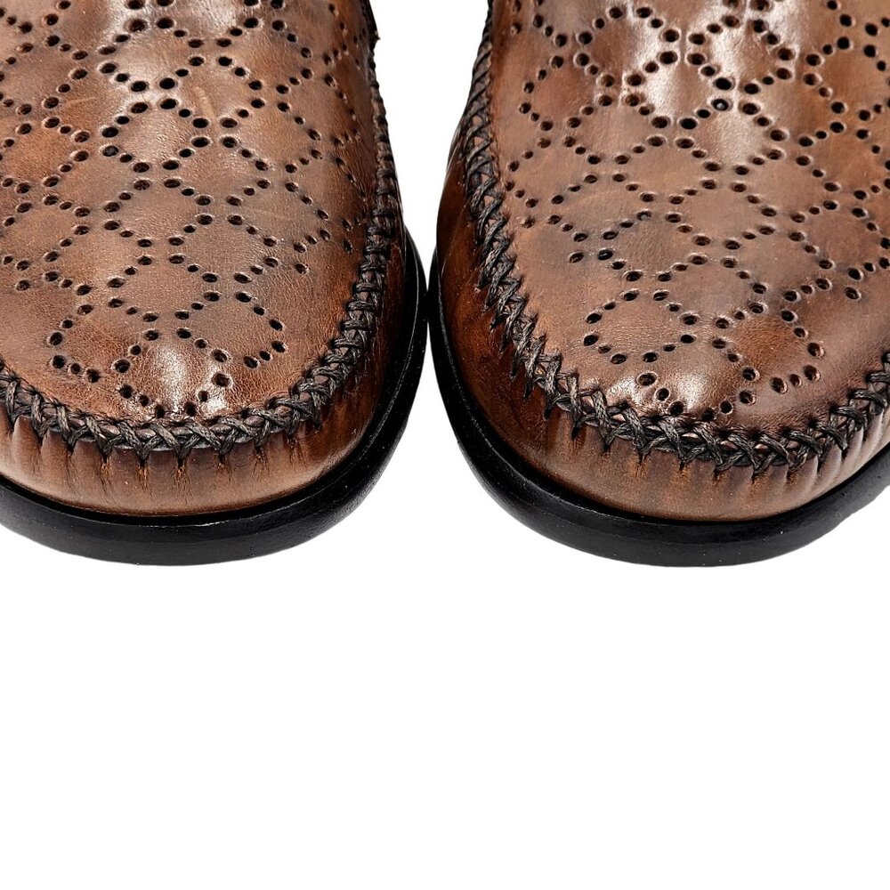 NEW Vintage Bragano Cole Haan Men's 7.5M Brown Leather Dress Shoes Italy Loafers - Picture 10 of 16